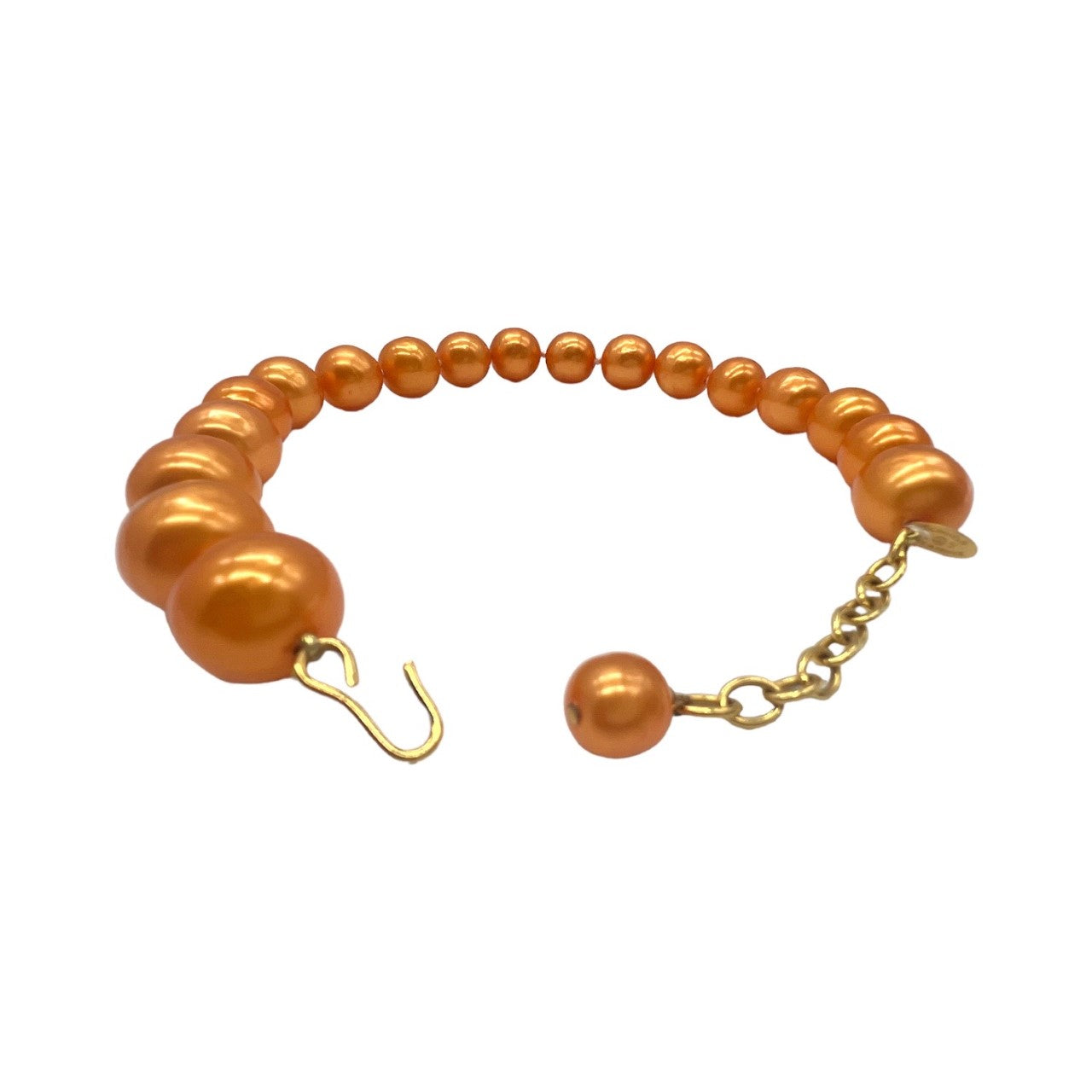 Vintage Chanel  Orange Synthetic Pearl Necklace