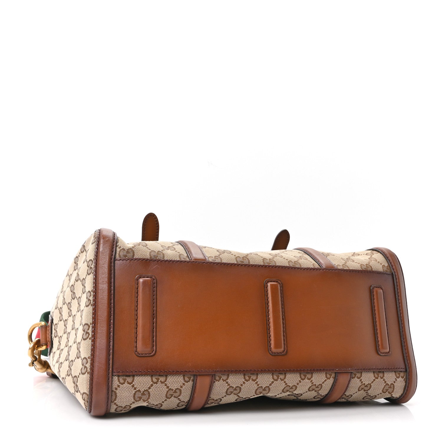 Gucci Monogram Medium Lady Web Boston Bag Beige Cuir