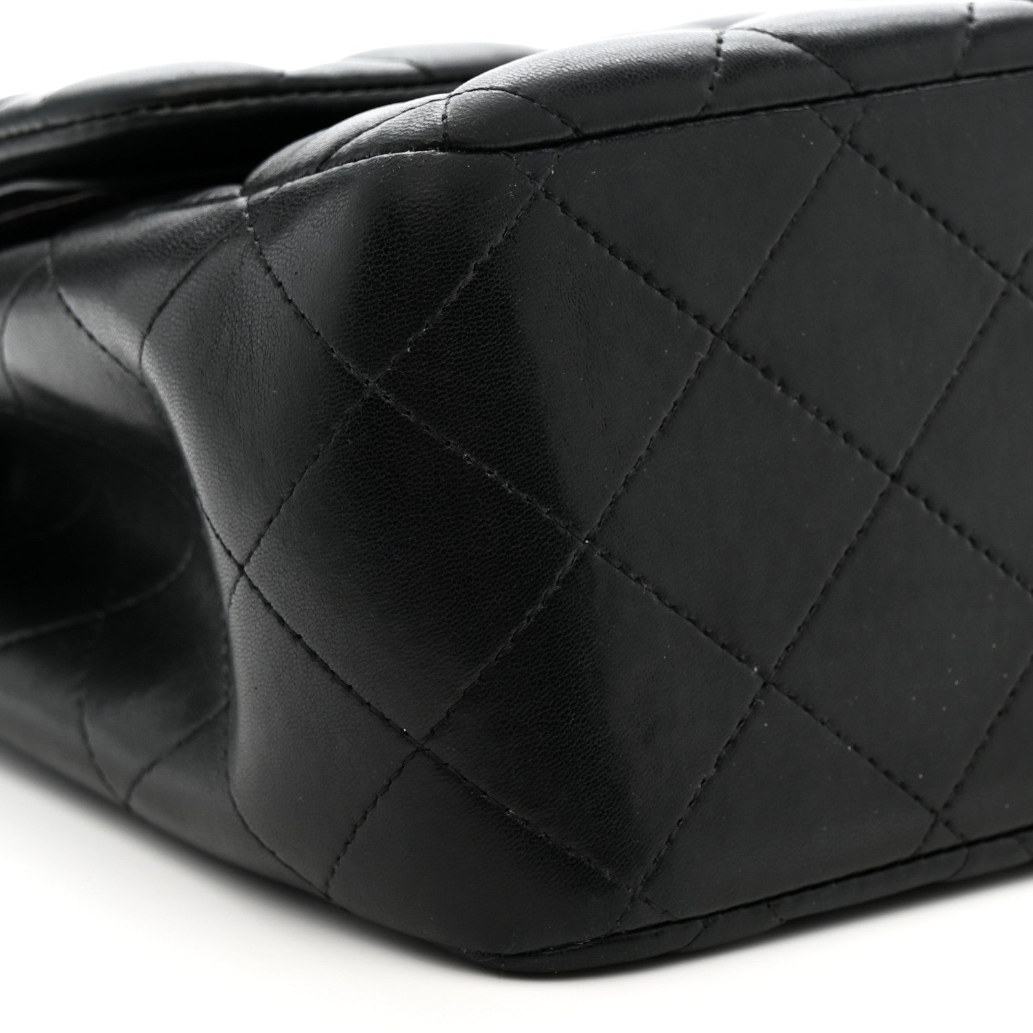 Chanel Lambskin Quilted Jumbo Double Flap Black