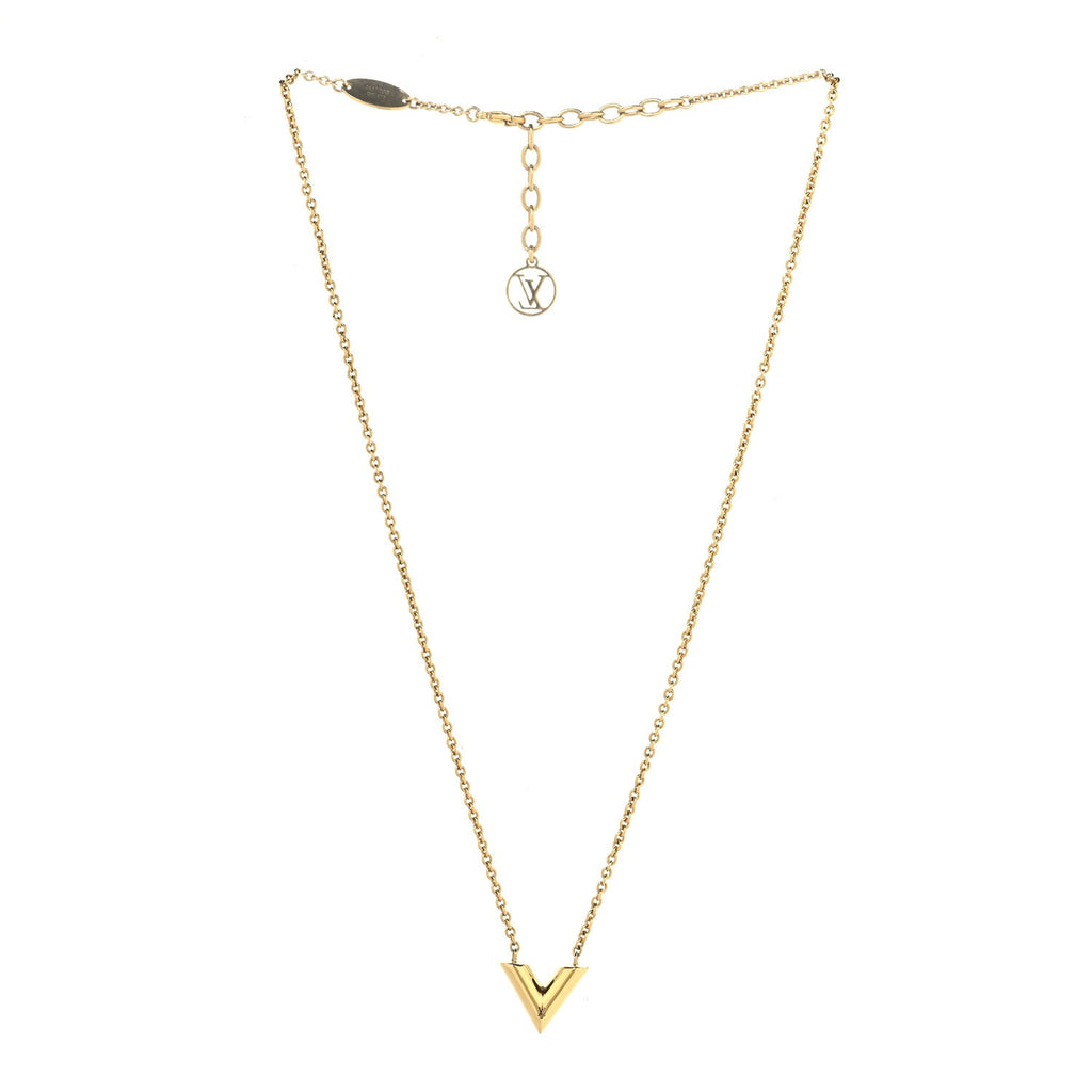 Louis Vuitton Essential V Necklace Gold