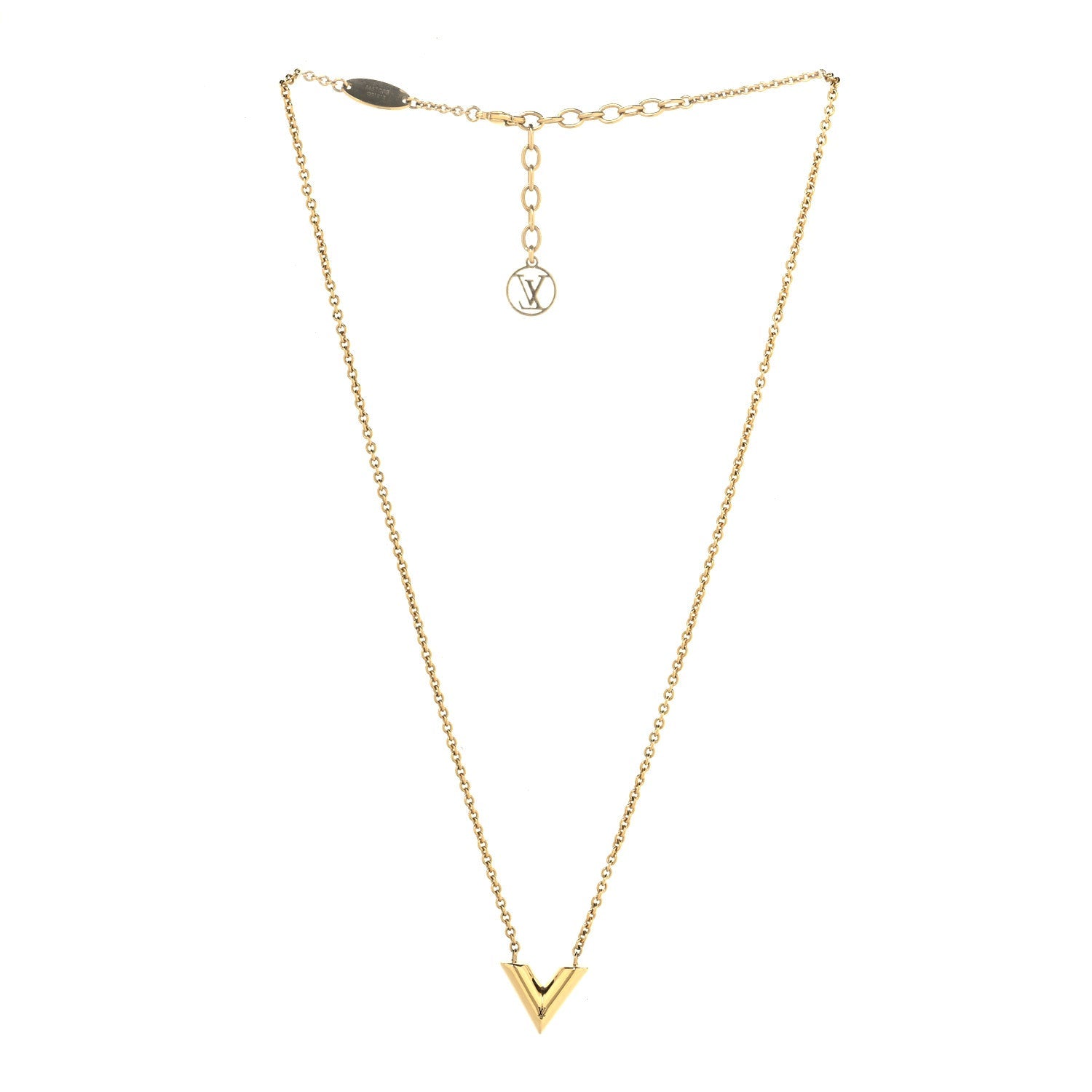 Louis Vuitton Essential V Necklace Gold