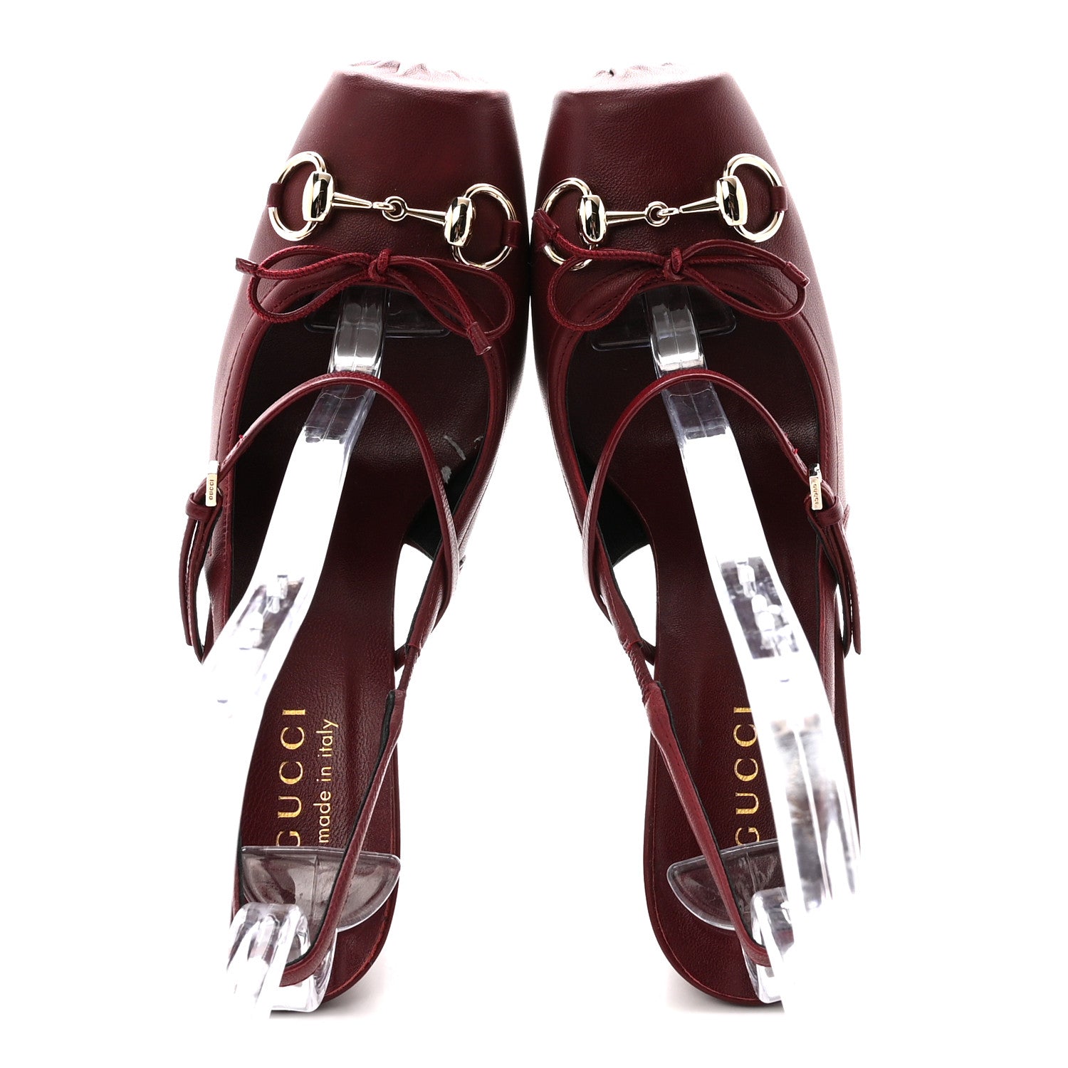 Gucci Nappa Charlotte Horsebit Ballet Mary Jane Pumps 38 Rosso Ancora Red