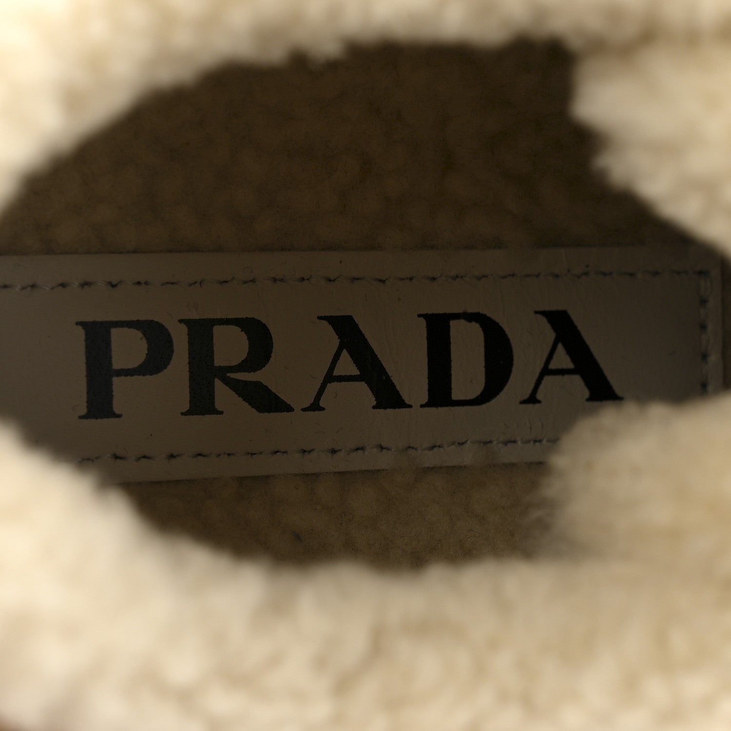 Prada Suede Shearling Triangle Logo Downtown Sneakers 40 Ecru