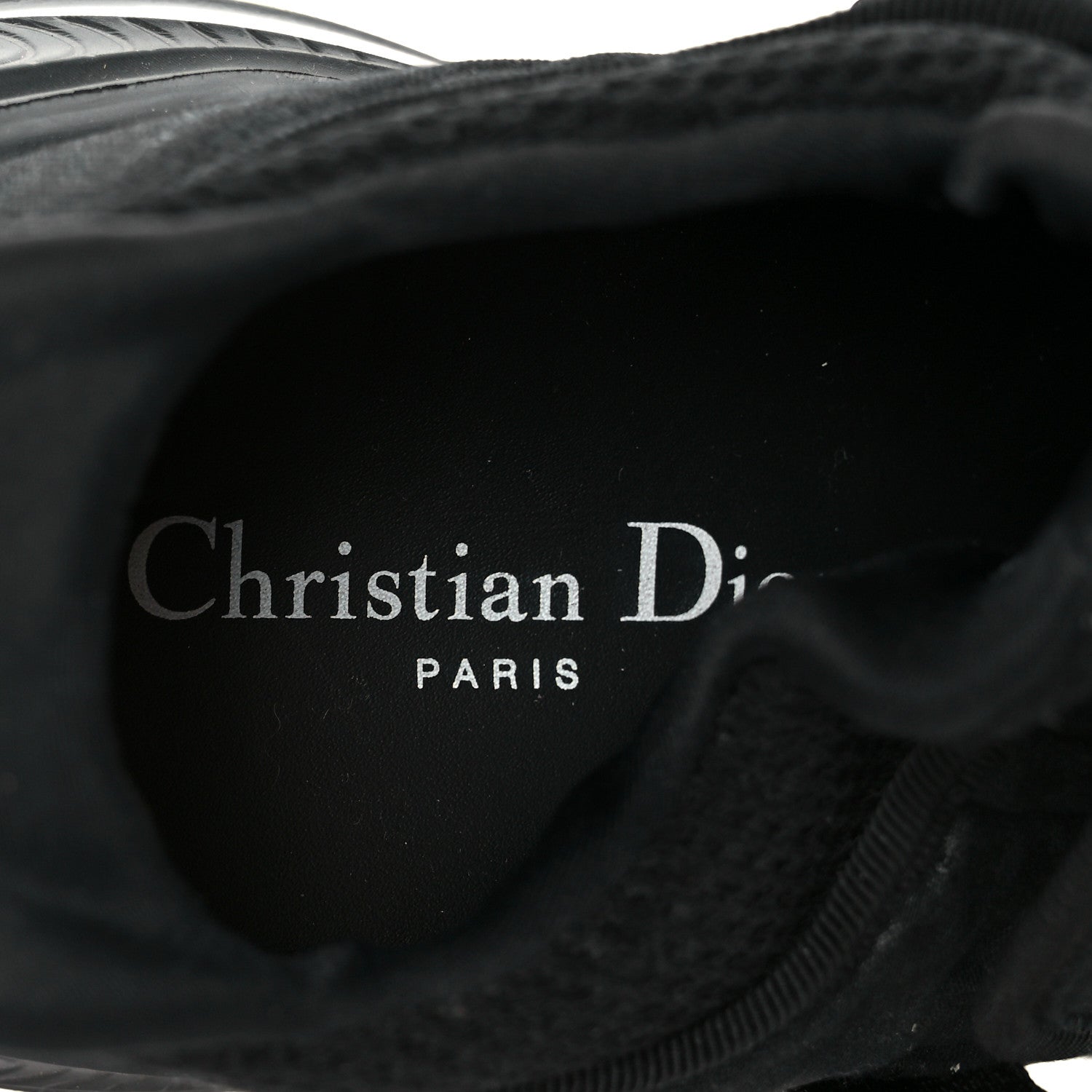 Christian Dior Shiny Oblique Technical Fabric Nylon Womens D-Wander Sneakers 35.5 Black