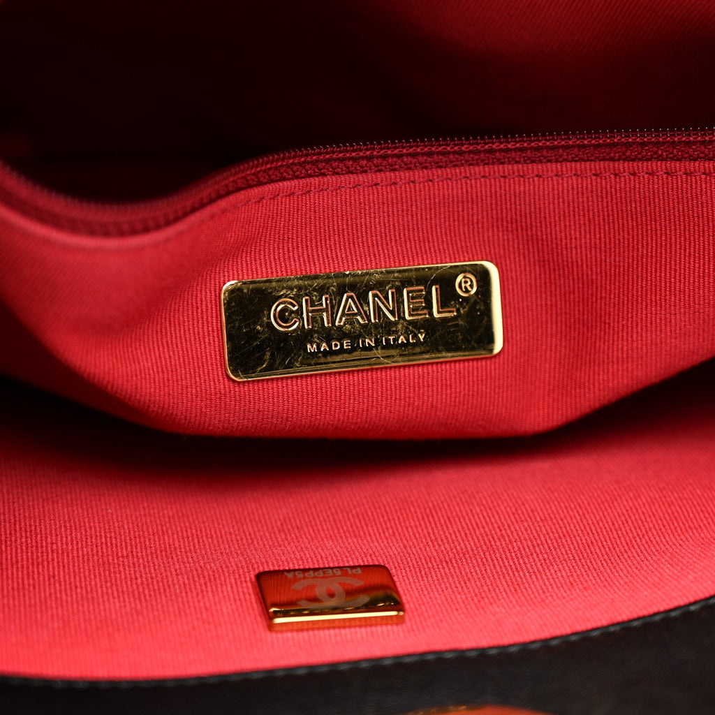 Chanel Lambskin Quilted Chanel 19 Shopping Bag Black