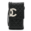 Chanel Calfskin Quilted Cambon Crossbody Messenger Black White