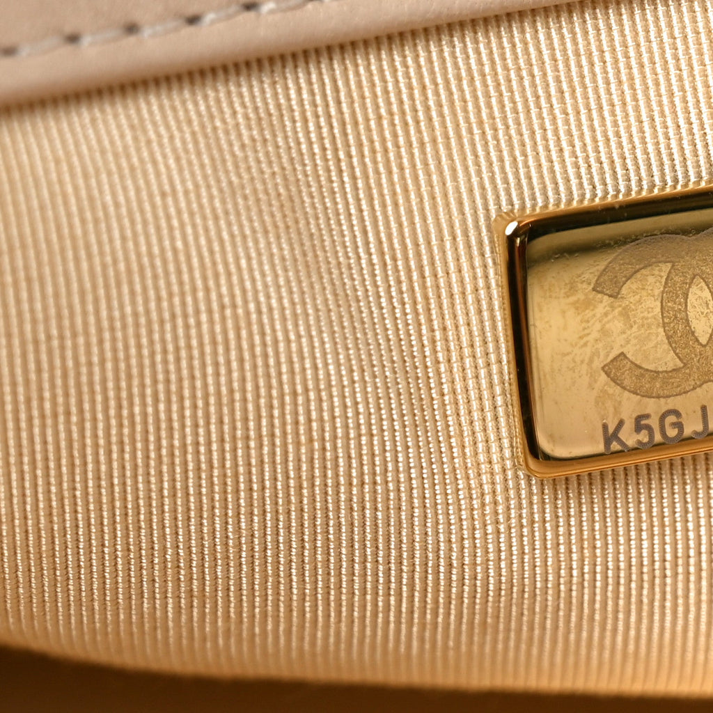 Chanel Lambskin Quilted Maxi Chanel 19 Flap Beige