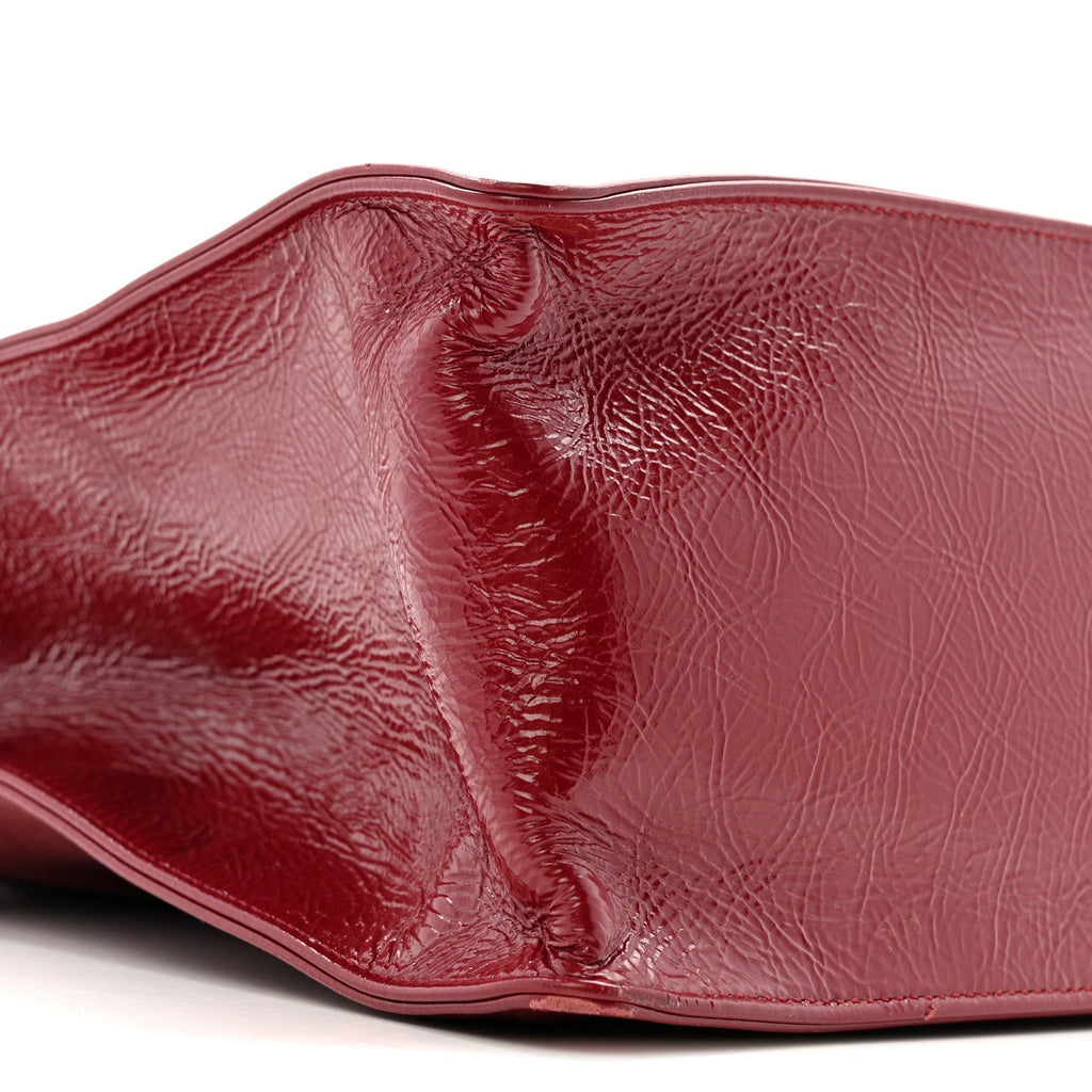 Chanel Shiny Aged Calfskin Shopping Bag Red