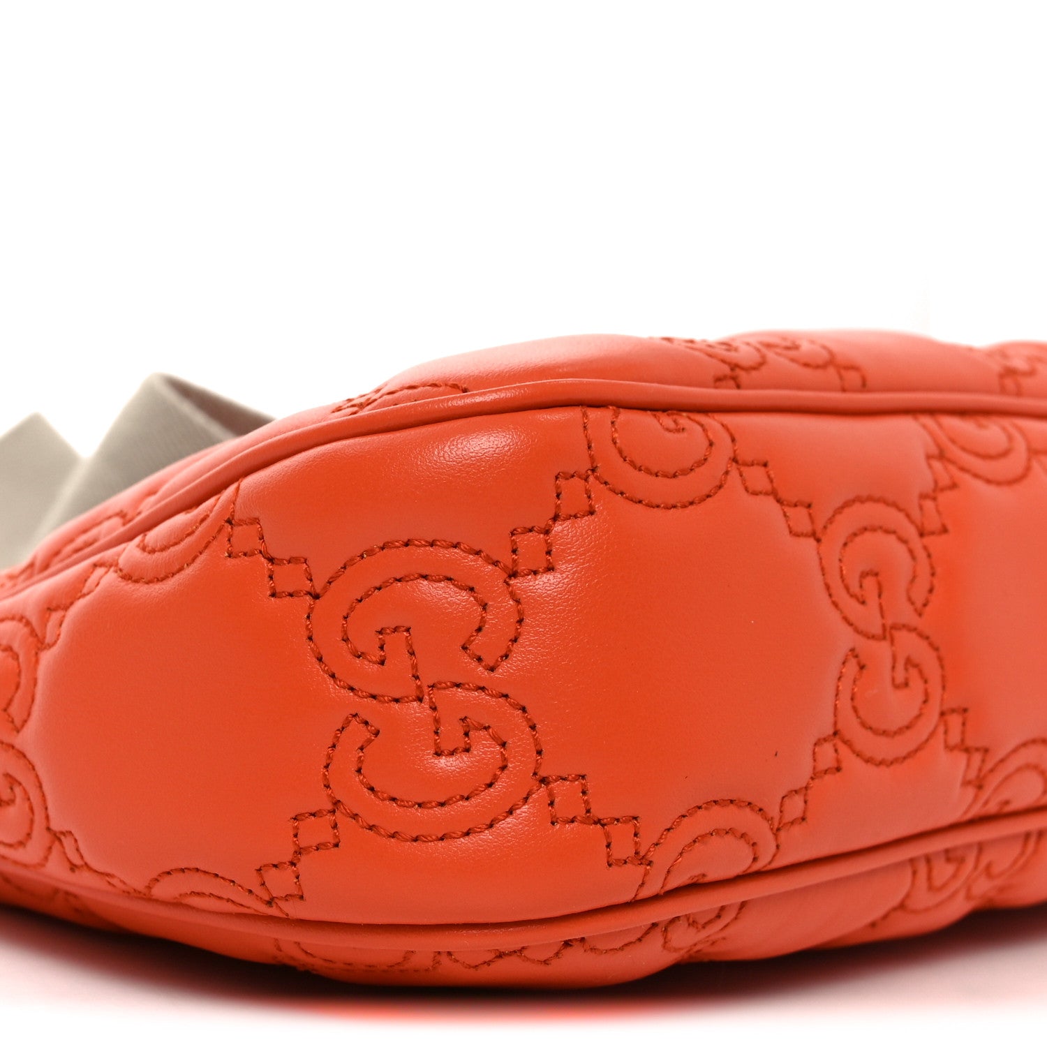 Gucci Calfskin GG Matelasse Chain Handbag Deep Orange Natural