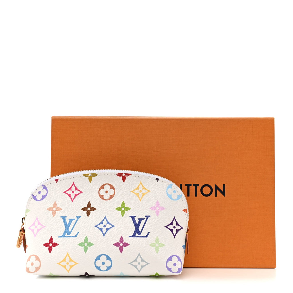 Louis Vuitton LV x TM Monogram Multicolor Cosmetic Pouch PM White