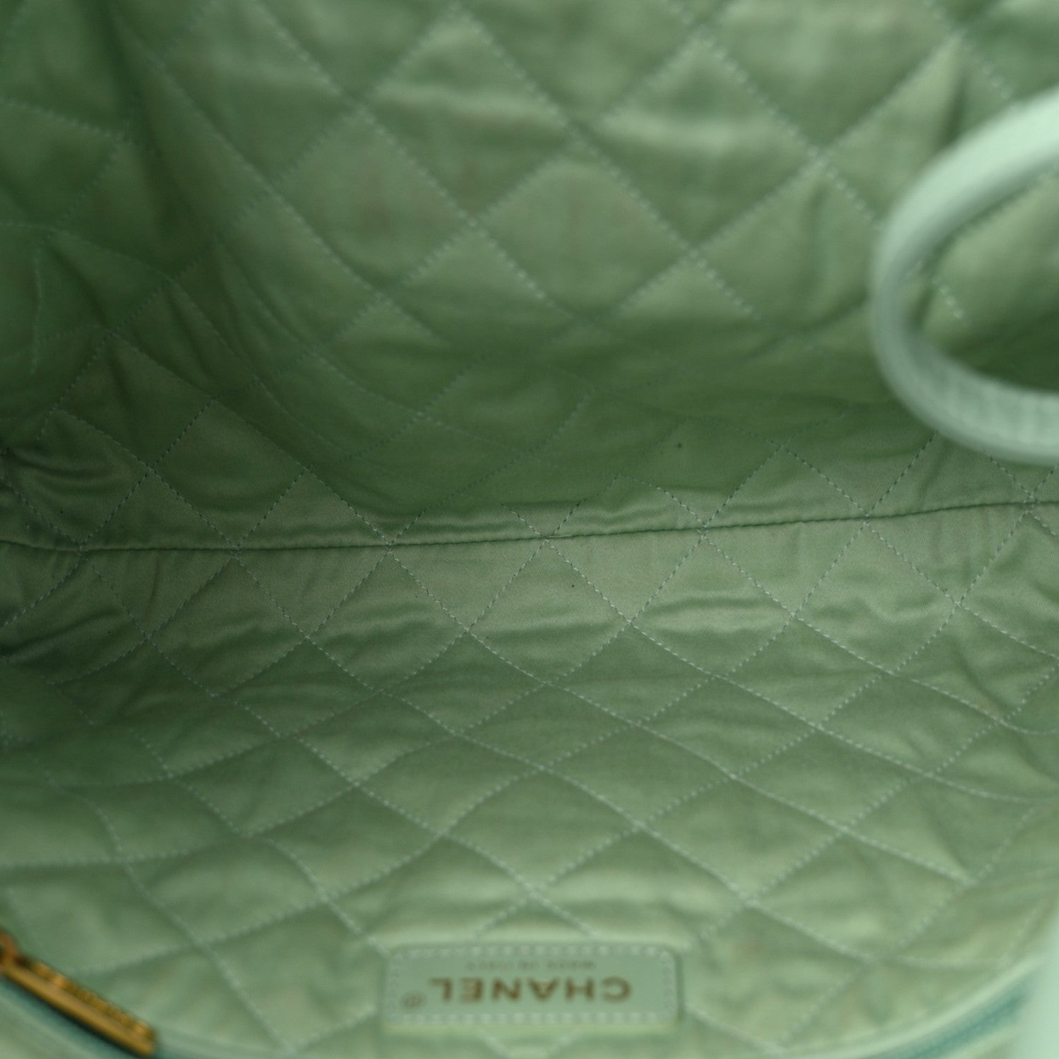 Chanel Shiny Calfskin Quilted Small Chanel 22 Light Green