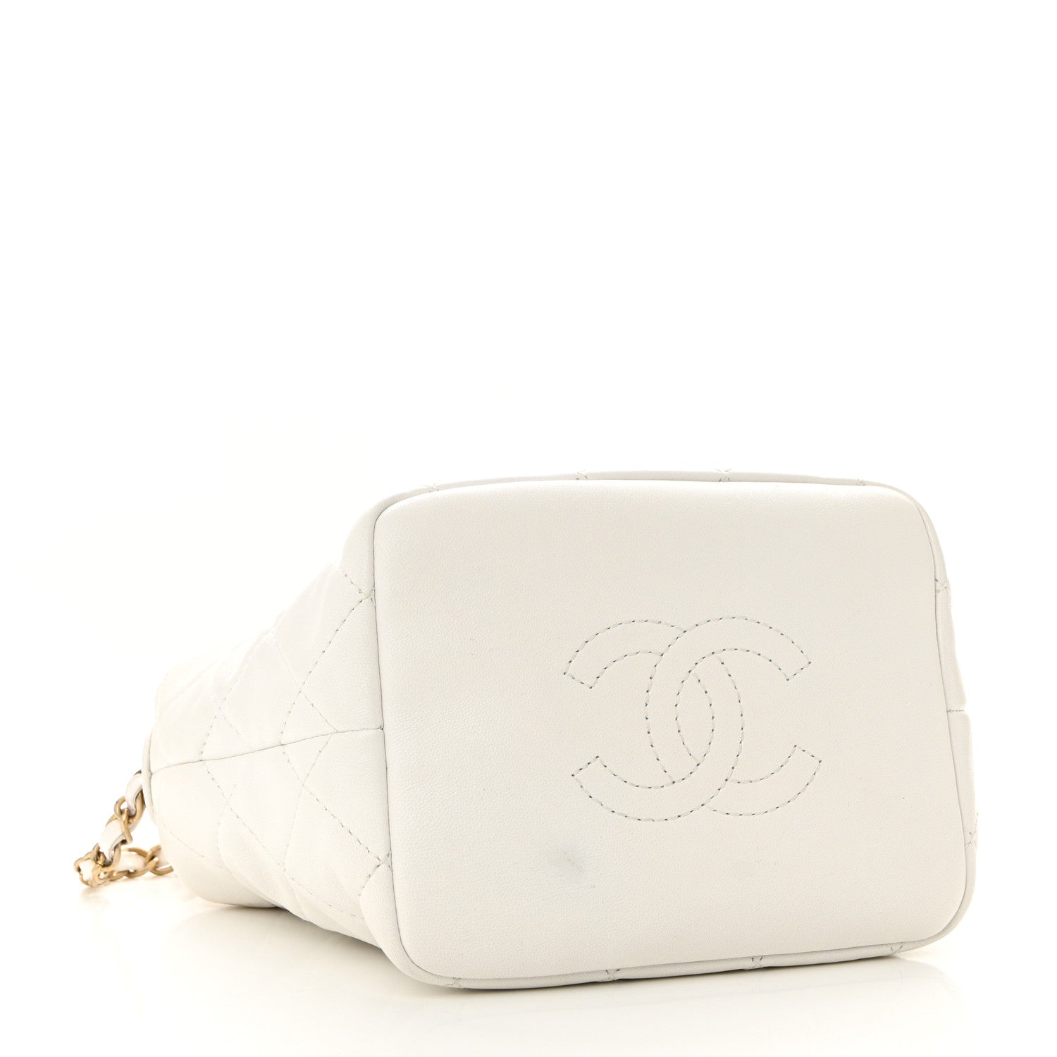 Chanel Lambskin Quilted Small Perfect Meeting Hobo White