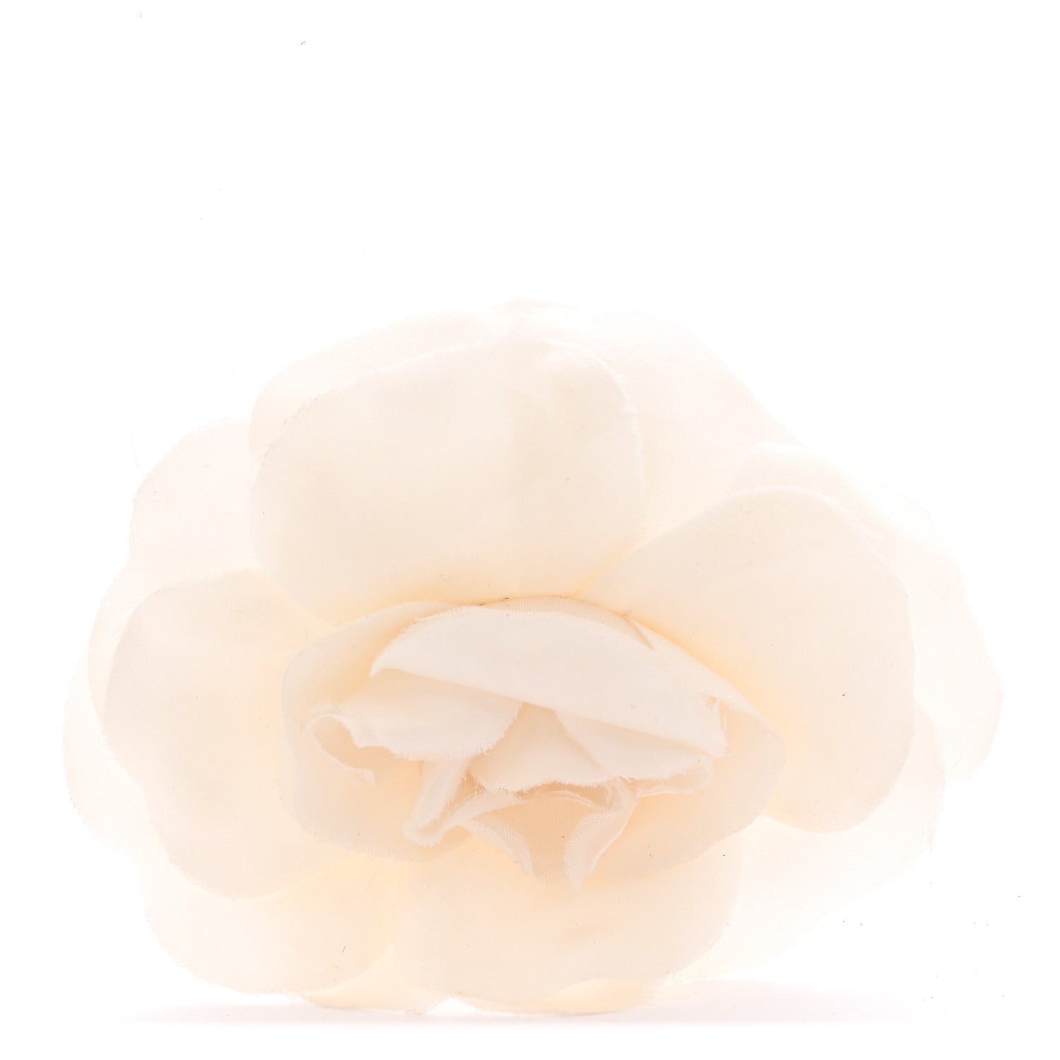 Crepe Satin Camellia Brooch White
