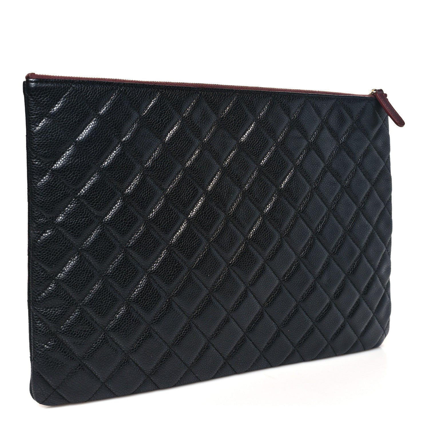 Caviar Quilted Large Cosmetic Case Black