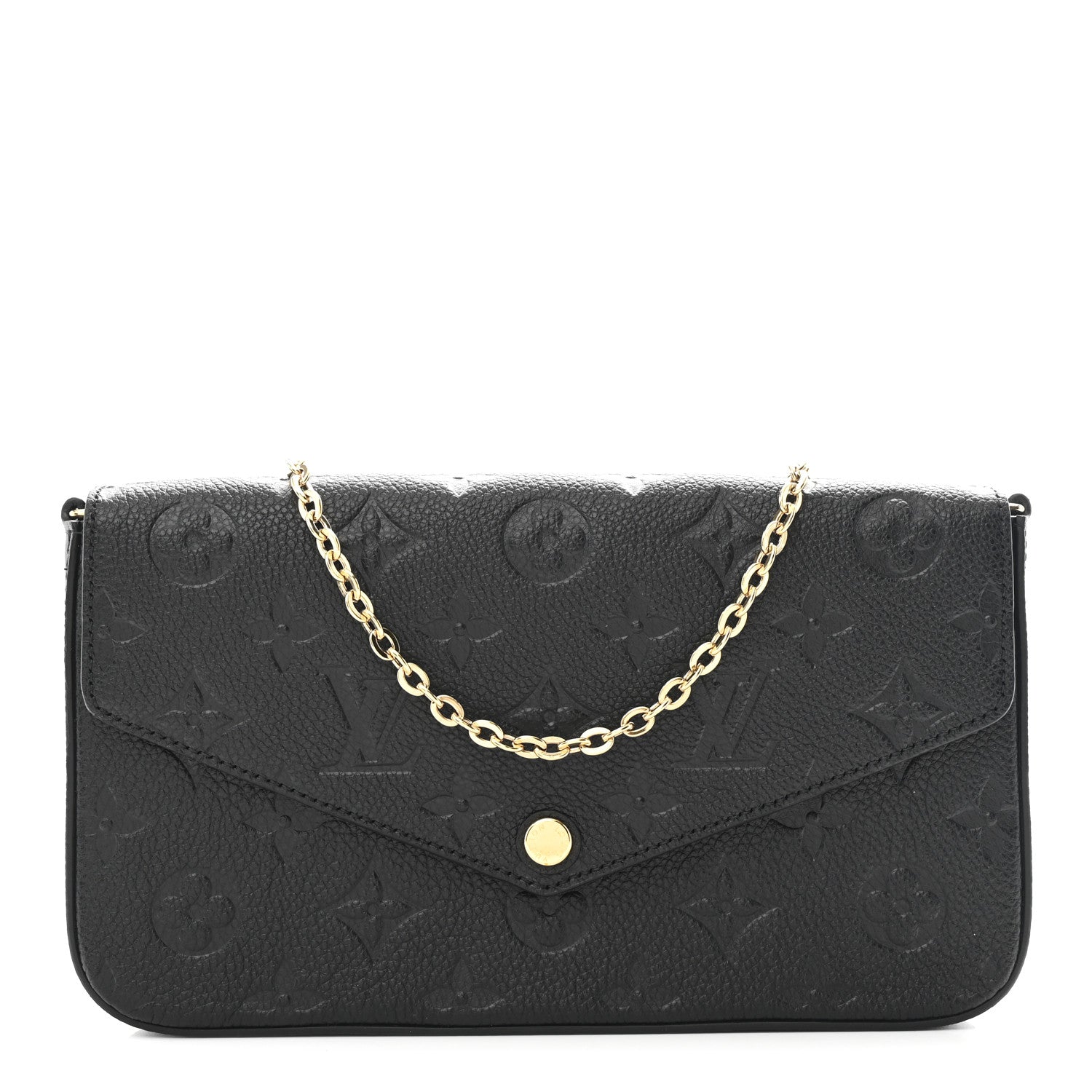 Louis Vuitton Empreinte Pochette Felicie Chain Wallet Black
