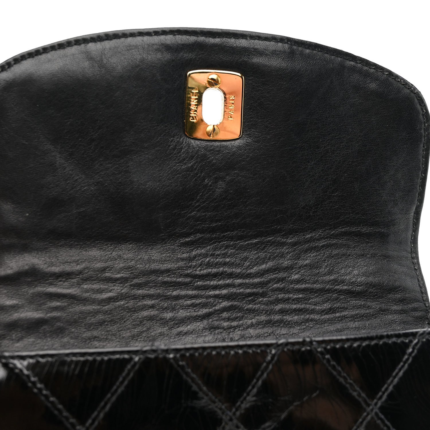 Chanel Patent Flap Waist Belt Bag Black