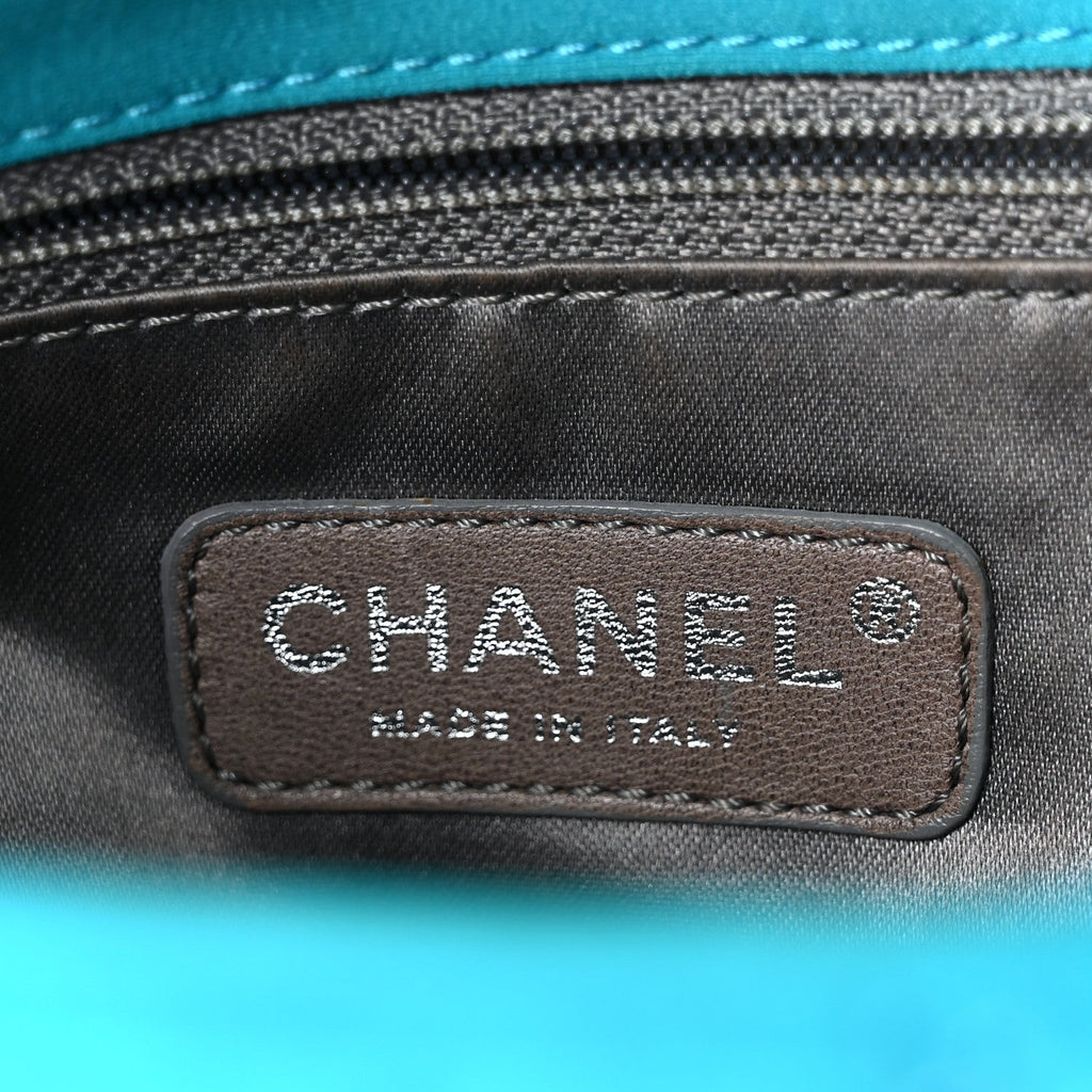 Chanel Nylon Bubble Quilt Medium Flap Turquoise