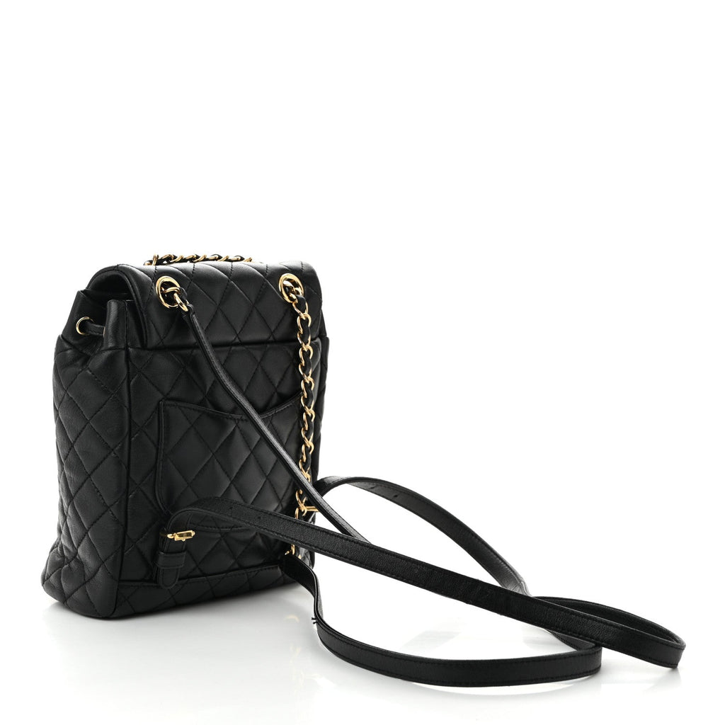 Chanel Lambskin Quilted Mini Urban Spirit Backpack Black