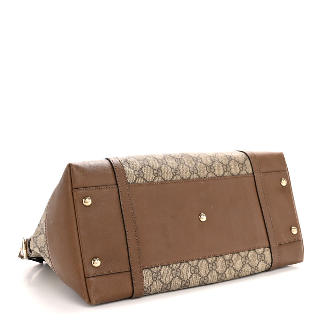 Gucci GG Supreme Monogram Medium Nice Top Handle Dome Bag Brown