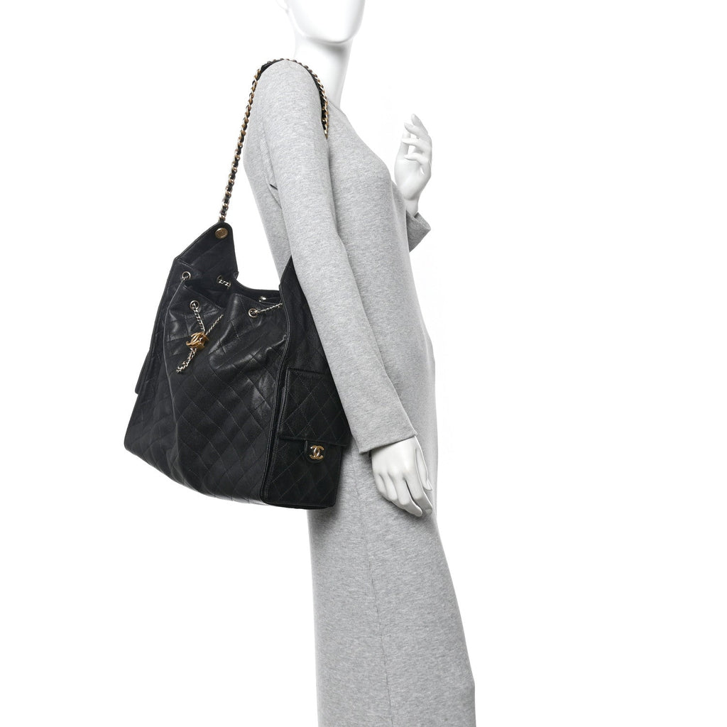 Chanel Caviar Quilted Large Chanel 25 Handbag Black