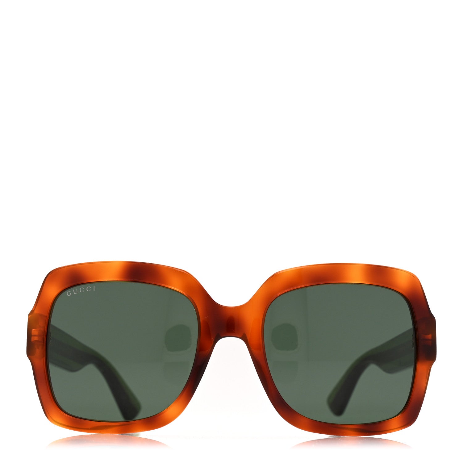 Gucci Acetate Square Frame Web Glitter Sunglasses GG0036SN Havana