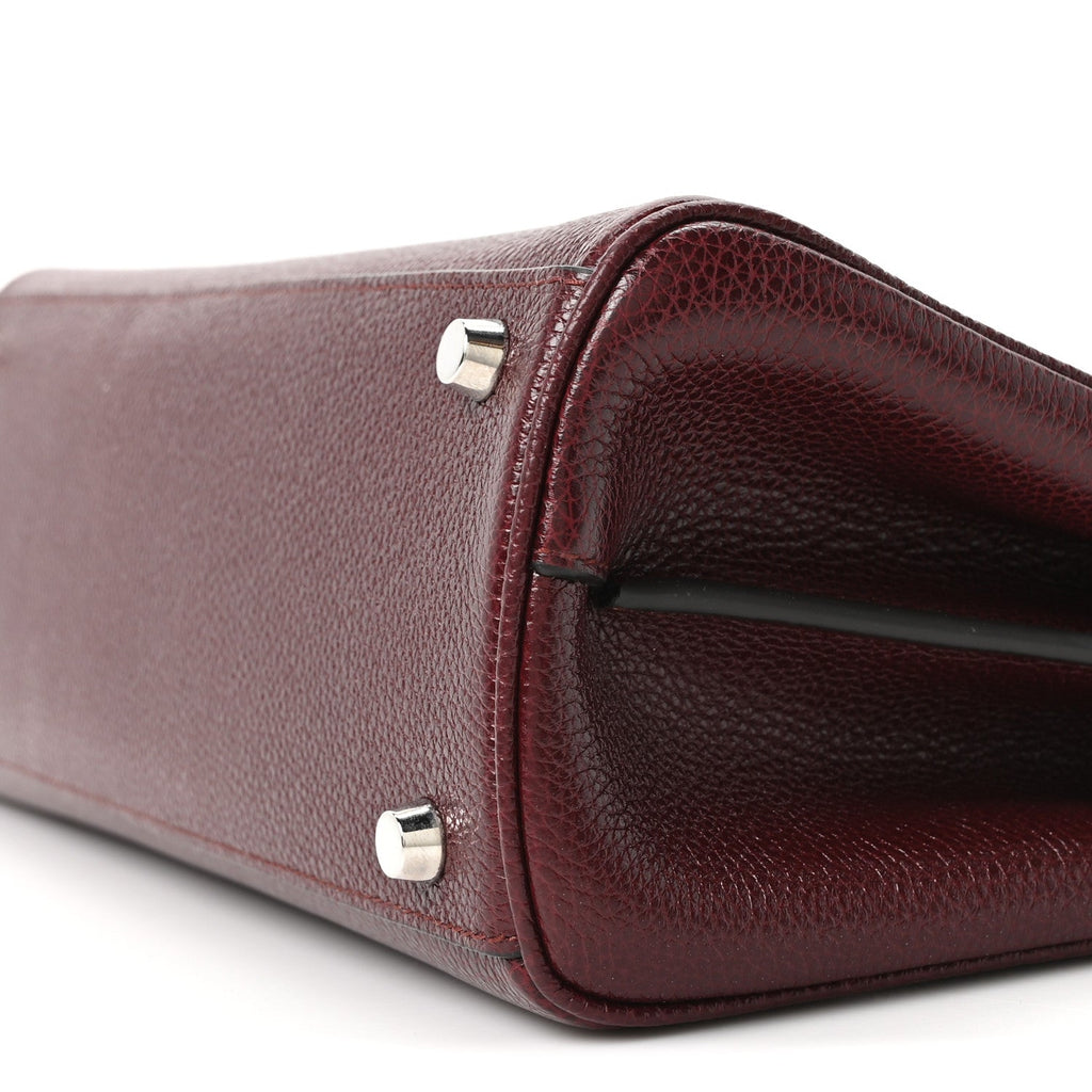 Gucci Grainy Calfskin Small Zumi Top Handle Bag Vintage Bordeaux