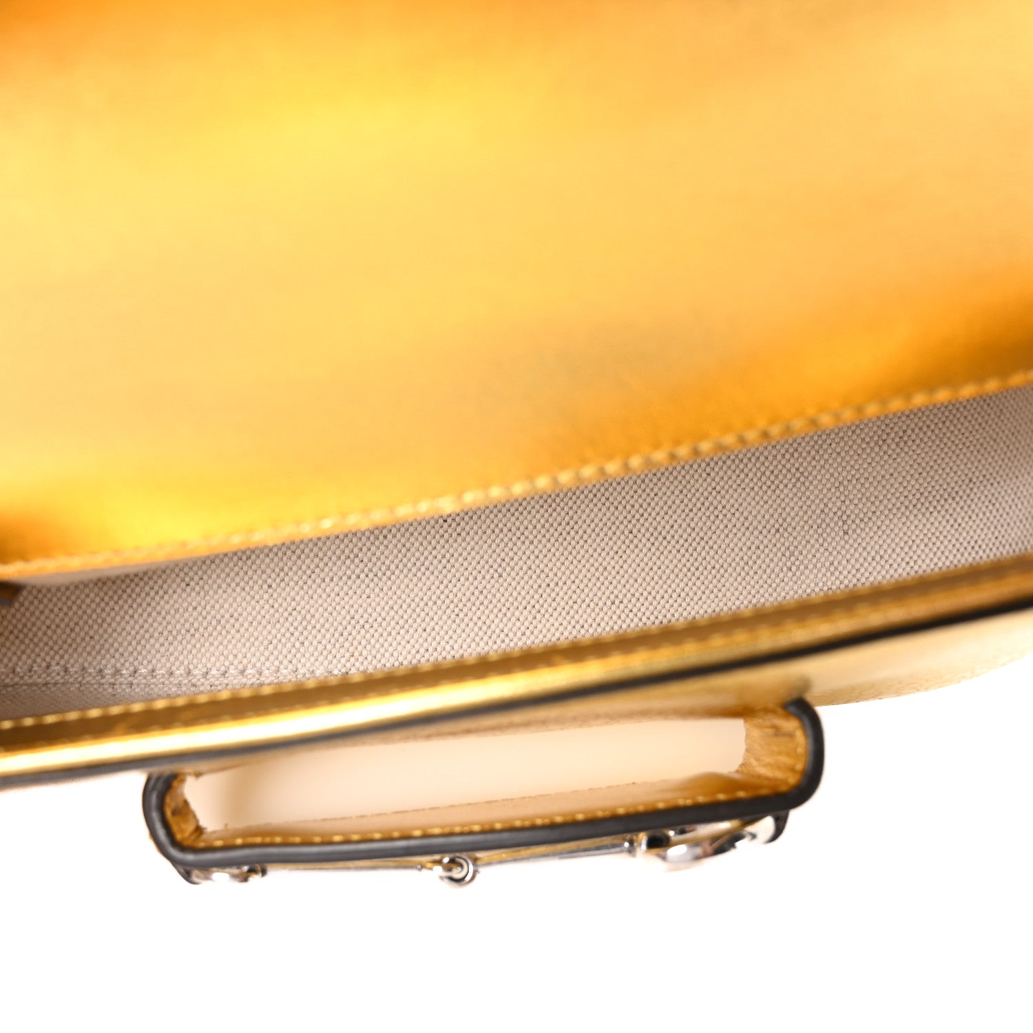 Gucci Metallic Demetra Mini Horsebit 1955 Asymmetric Shoulder Bag Gold