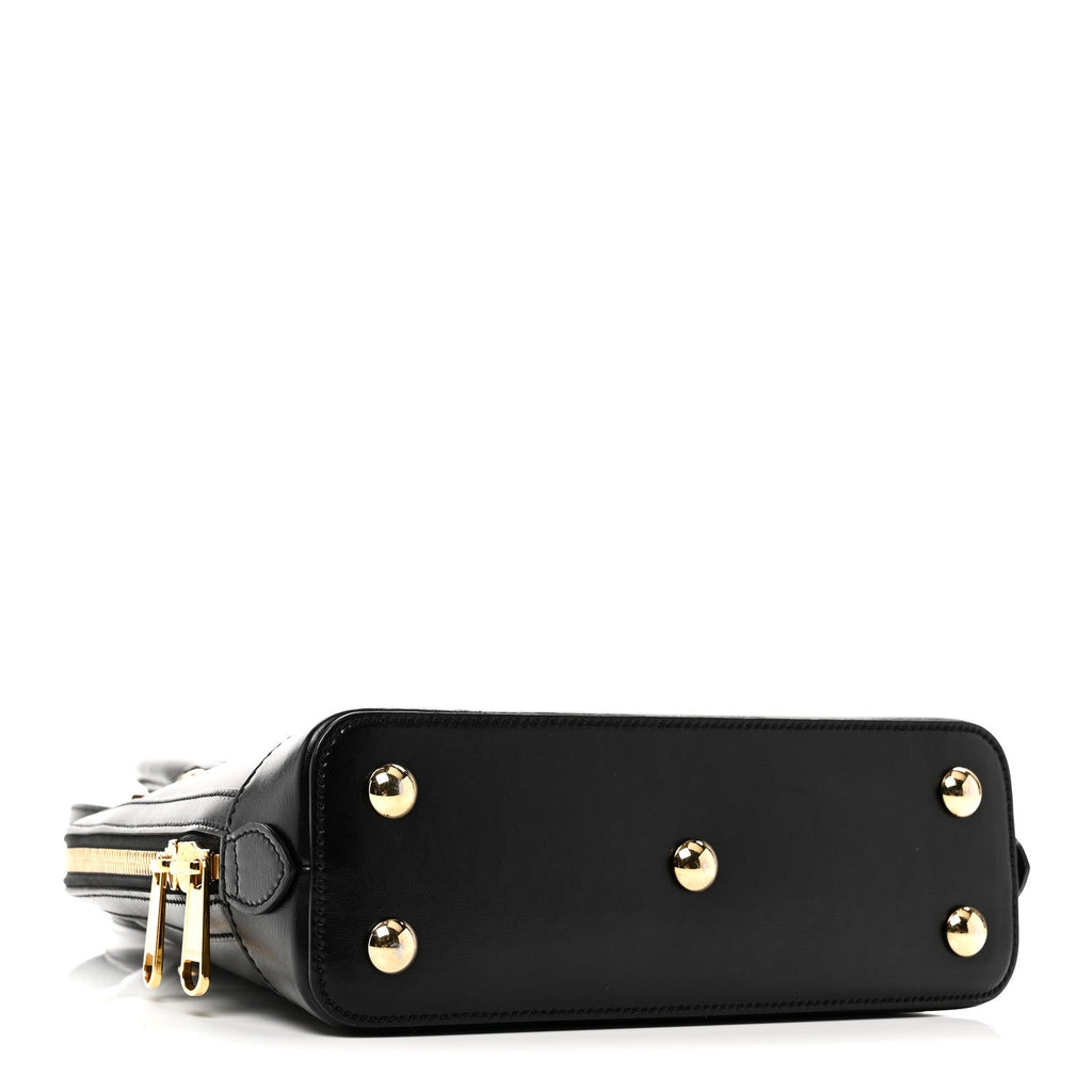 Gucci Boarded Plutone Calfskin Small Horsebit 1955 Top Handle Bag Black