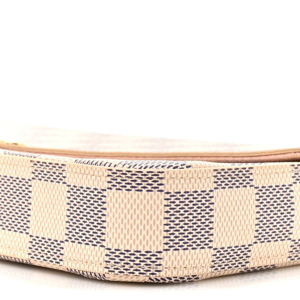 Louis Vuitton Damier Azur Pochette Felicie Chain Wallet Rose Ballerine