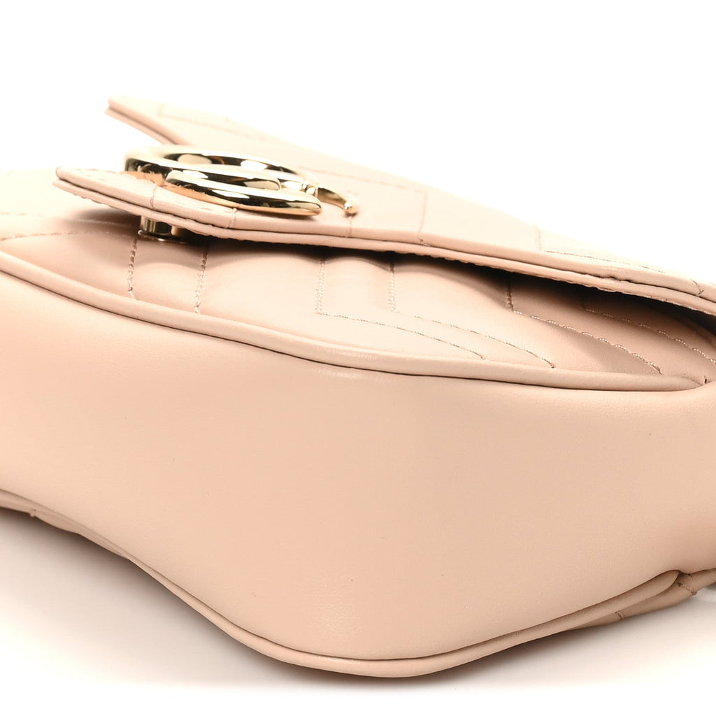 Gucci Calfskin Matelasse Super Mini GG Marmont Shoulder Bag Porcelain Rose