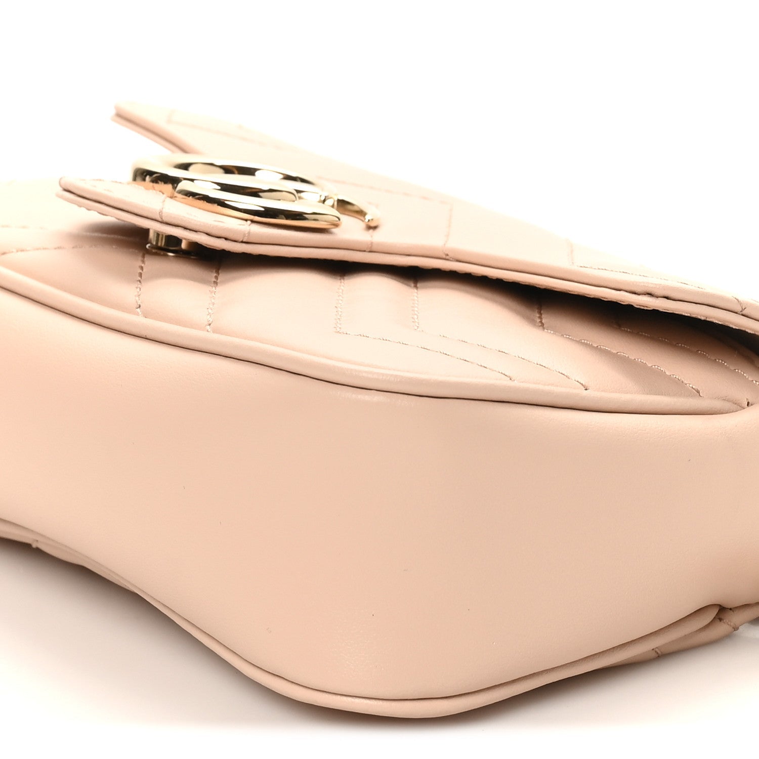 Gucci Calfskin Matelasse Super Mini GG Marmont Shoulder Bag Porcelain Rose