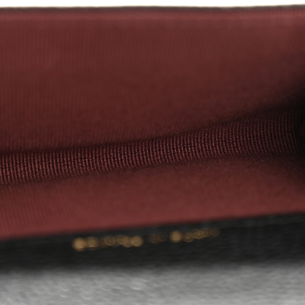 Caviar Quilted Flap Card Holder Wallet Black