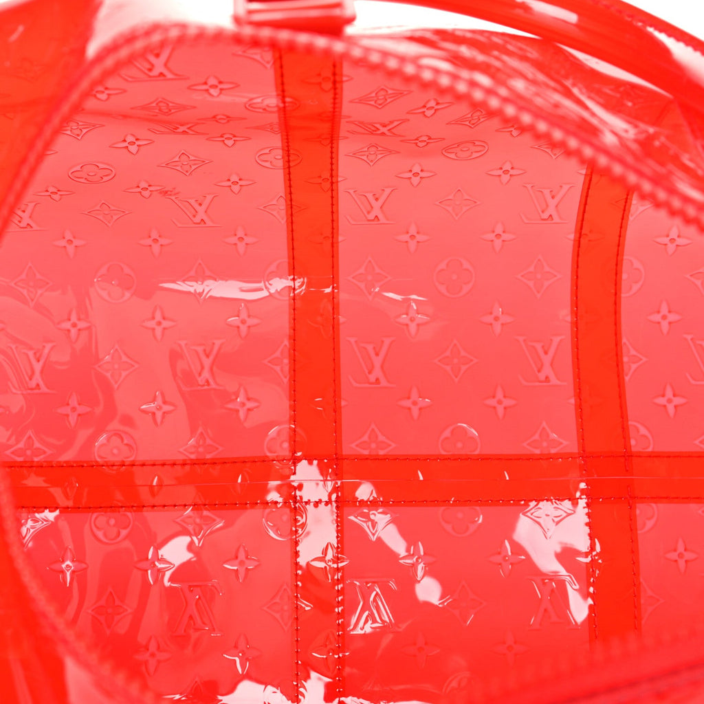 Louis Vuitton PVC Monogram Keepall Bandouliere 50 Grenadine Red