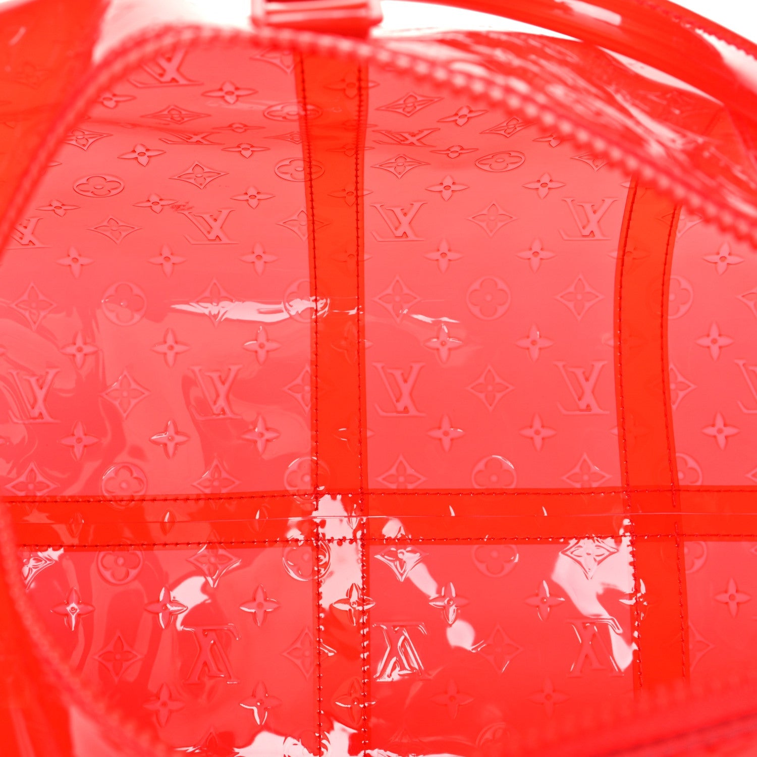 Louis Vuitton PVC Monogram Keepall Bandouliere 50 Grenadine Red