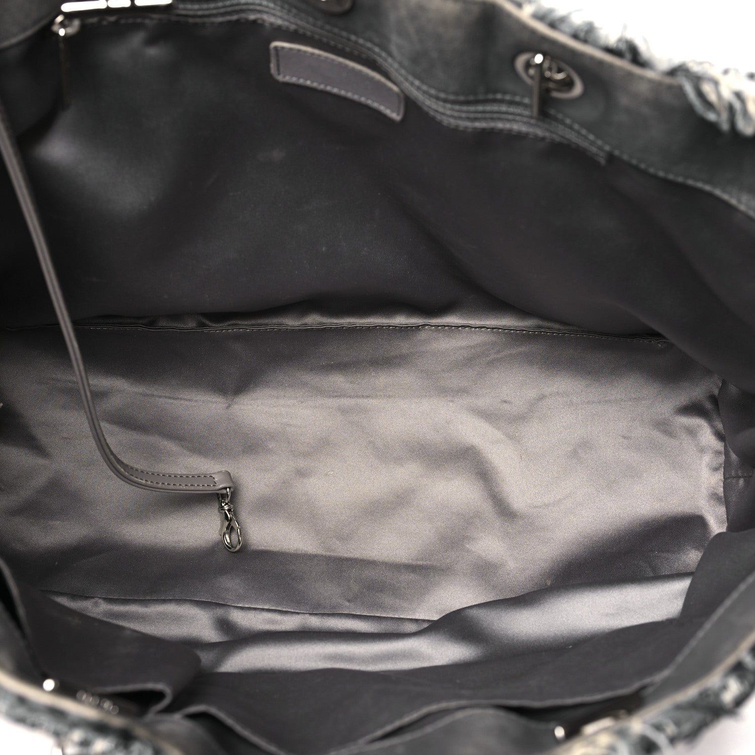 Chanel Vinyl Funny Tweed Patchwork Tote Grey