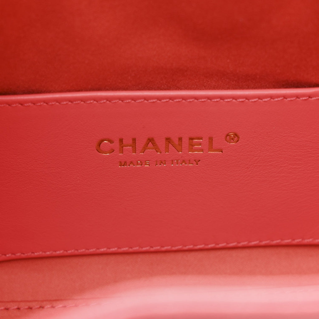 Chanel Caviar Quilted Mini Chanel 25 Handbag Coral