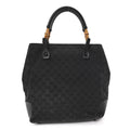 Gucci Monogram Bamboo Handle Bag Black