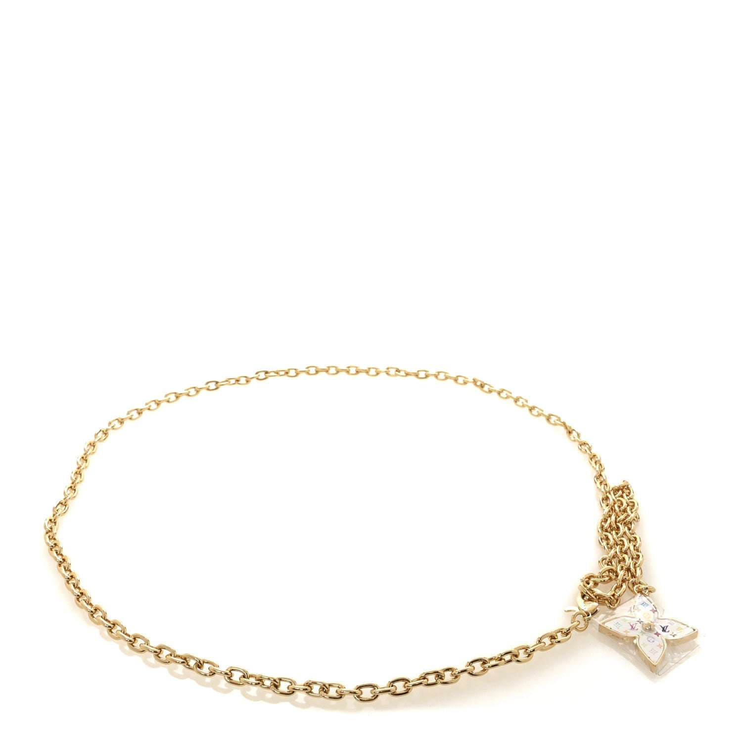 Louis Vuitton LV x TM Monogram Multicolor Chain Belt White