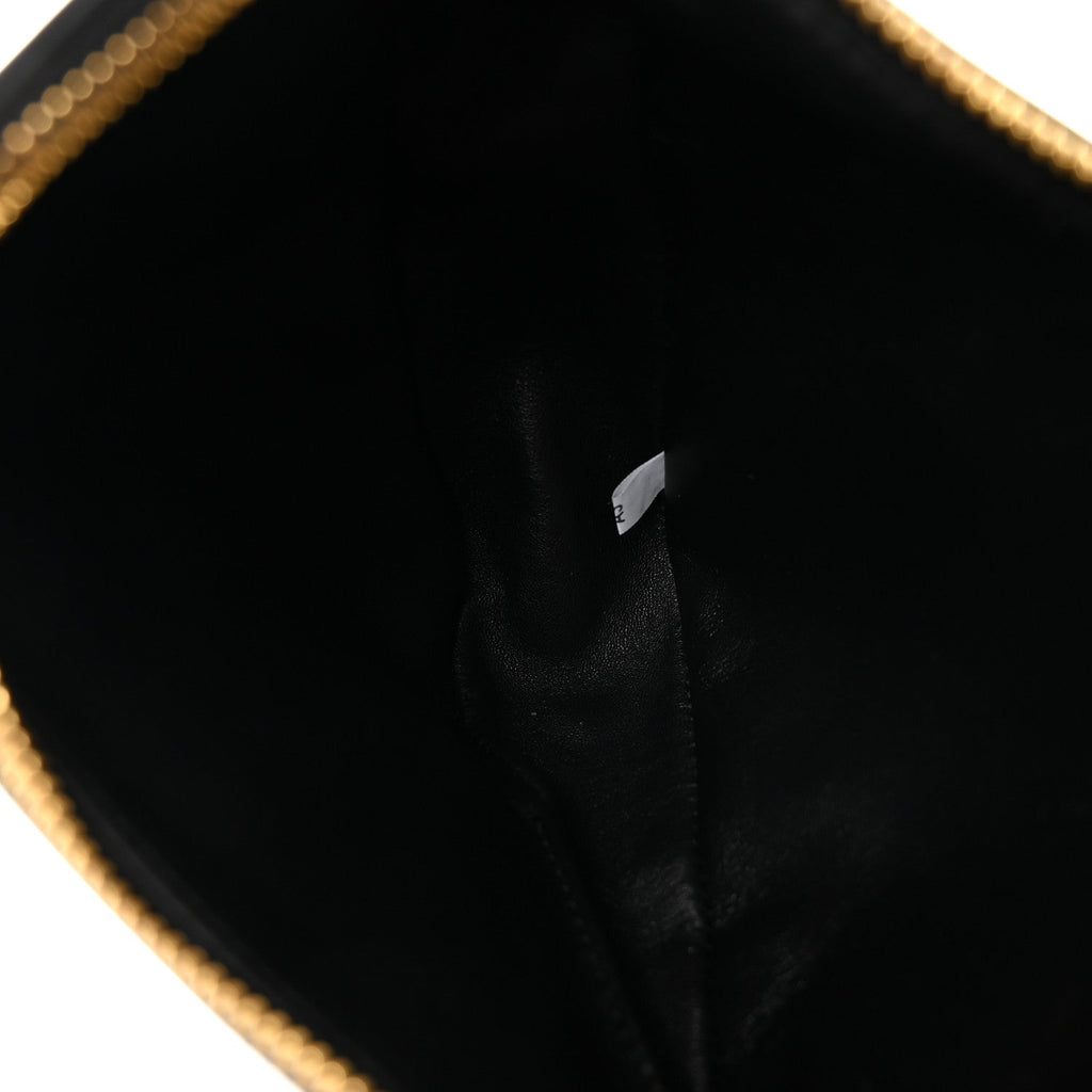 Prada Jacquard Calfskin Triangolo Symbole Embroidered Mini Triangle Double Bag Black Edera