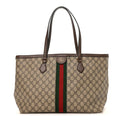 Gucci GG Supreme Monogram Medium Ophidia Shopping Tote Brown