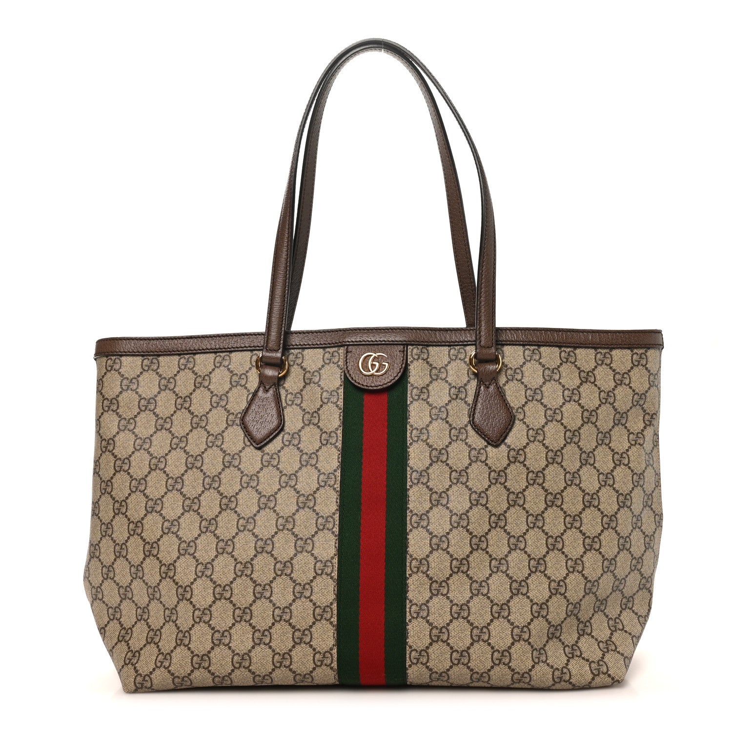 Gucci GG Supreme Monogram Medium Ophidia Shopping Tote Brown