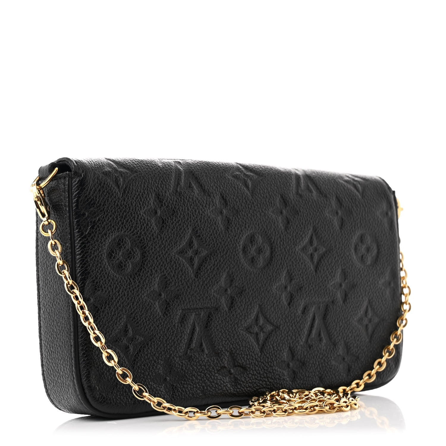 Louis Vuitton Empreinte Pochette Felicie Chain Wallet Black