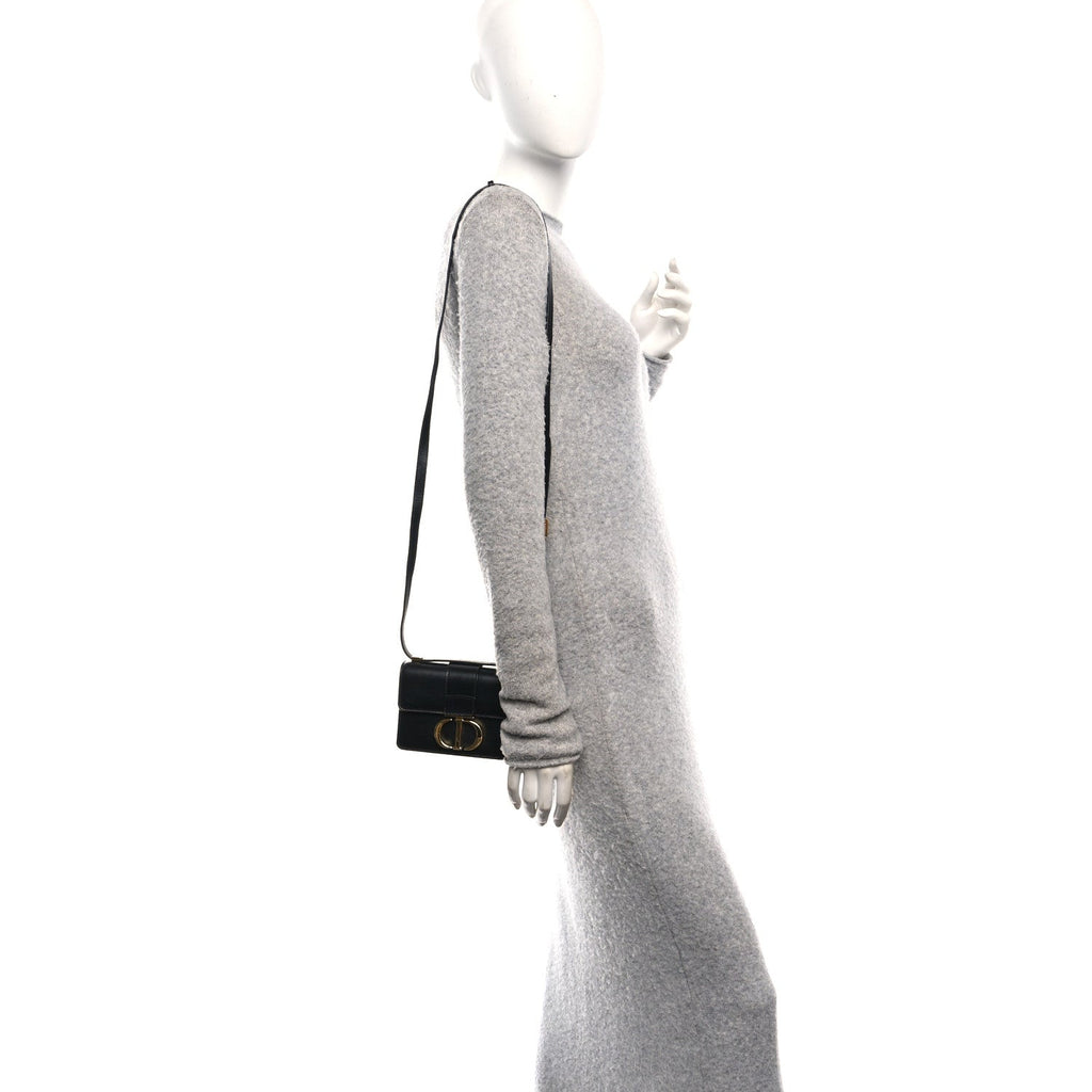 Christian Dior Smooth Calfskin 30 Montaigne Flap Bag Black