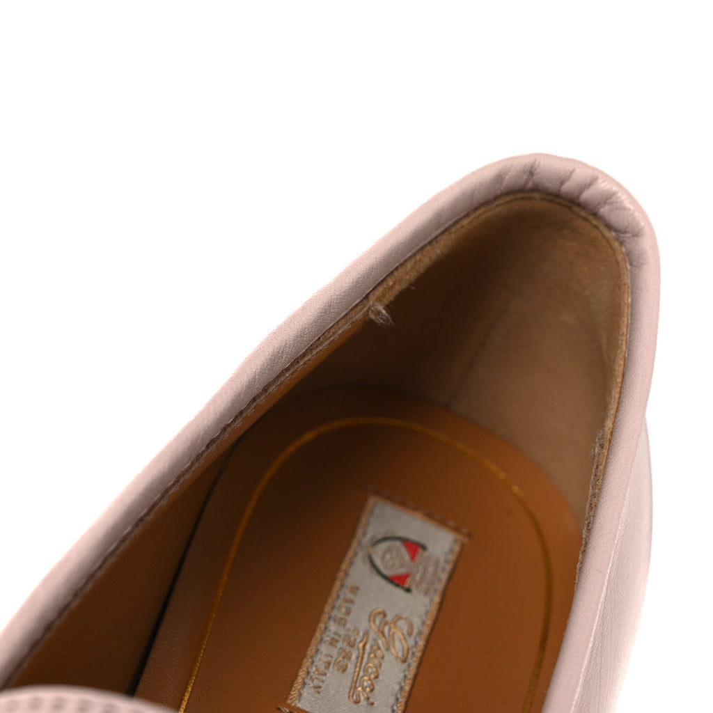 Gucci Malaga Kid Crystal Horsebit Womens Jordaan Loafers 37 Pink Hibiscus