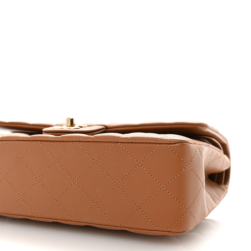 Chanel Lambskin Quilted Medium Double Flap Brown