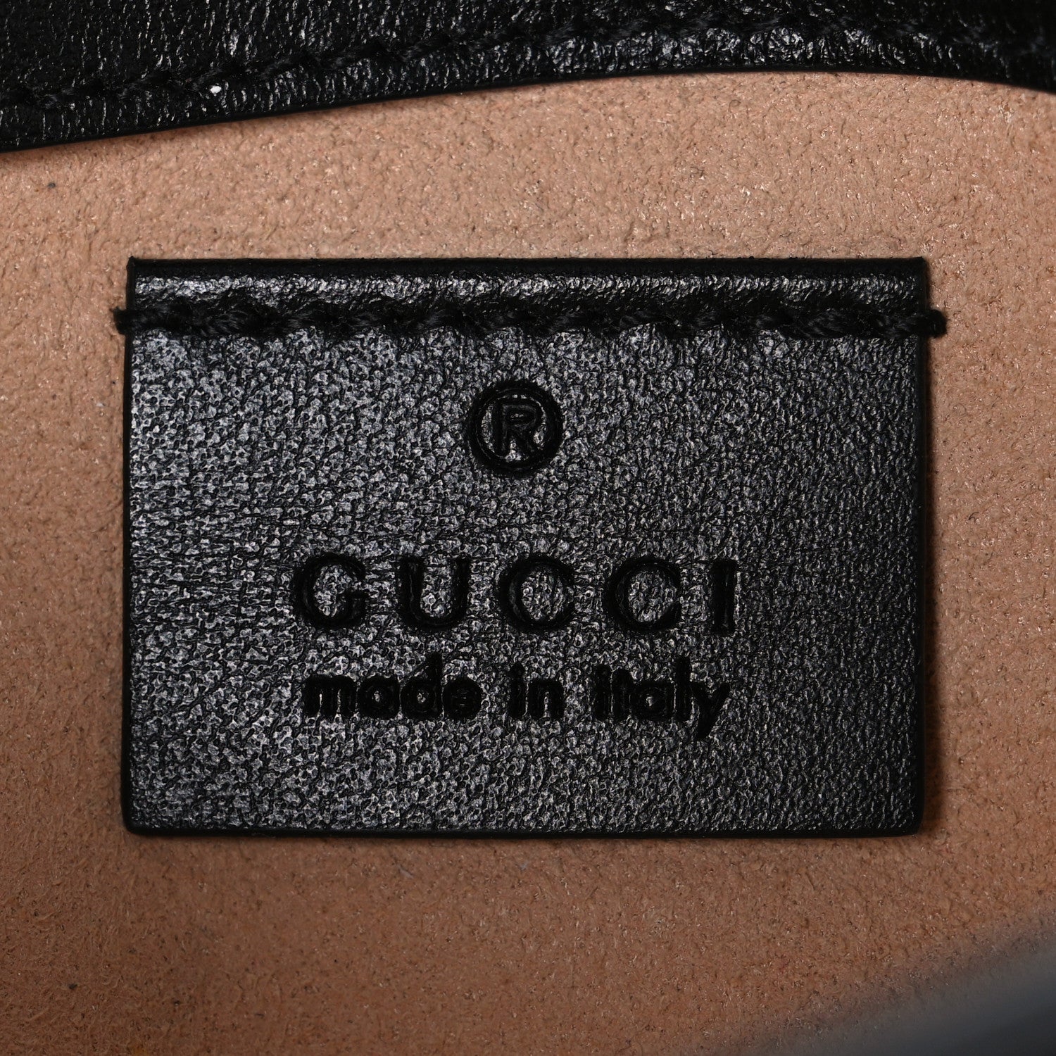 Gucci Calfskin Matelasse Super Mini GG Marmont Shoulder Bag Black