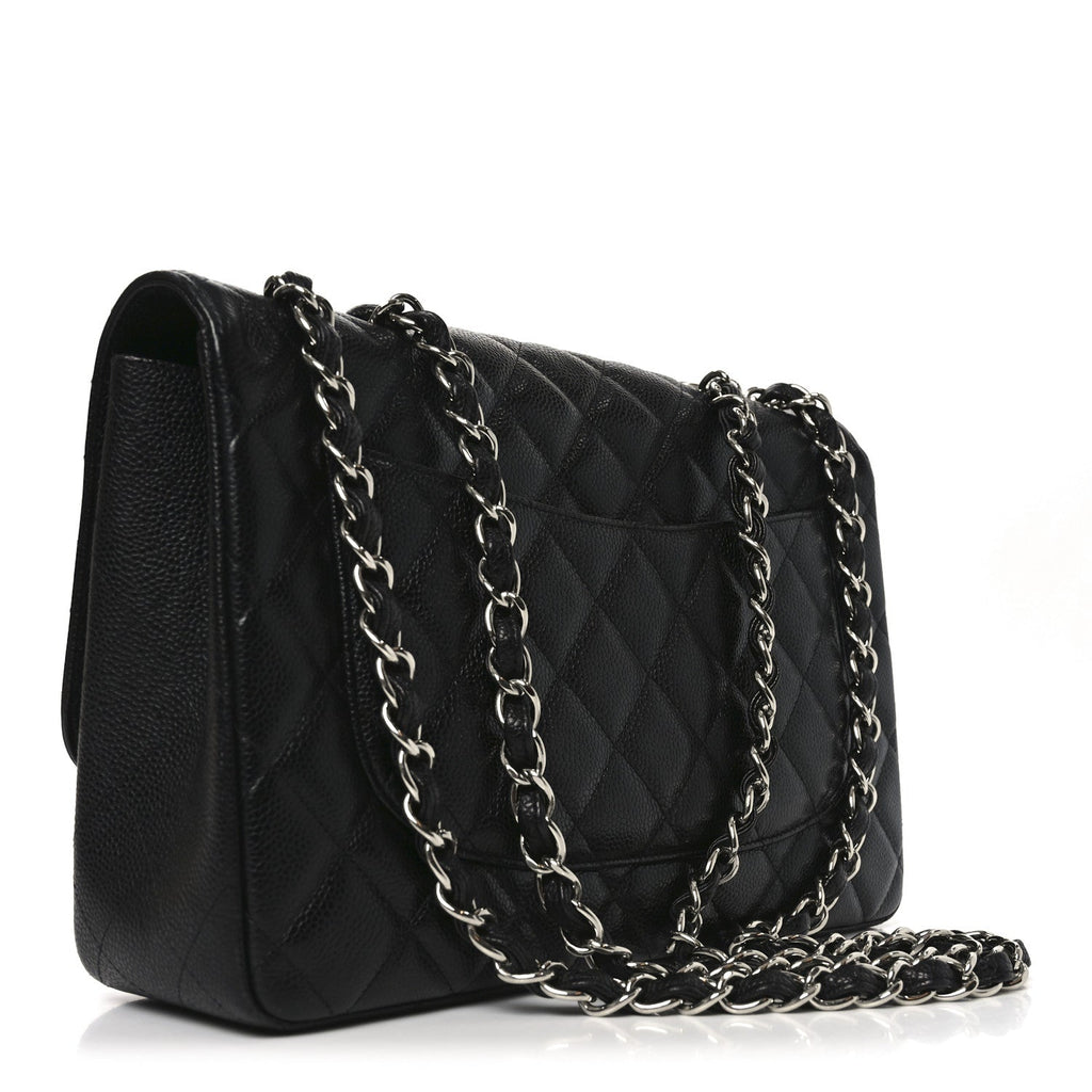 Chanel Caviar Quilted Jumbo Single Flap Black