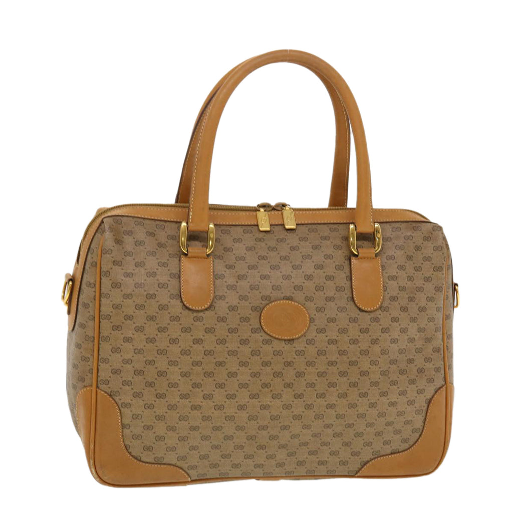 GUCCI Micro GG Canvas Hand Bag PVC Leather Beige 002.104.0033  43224