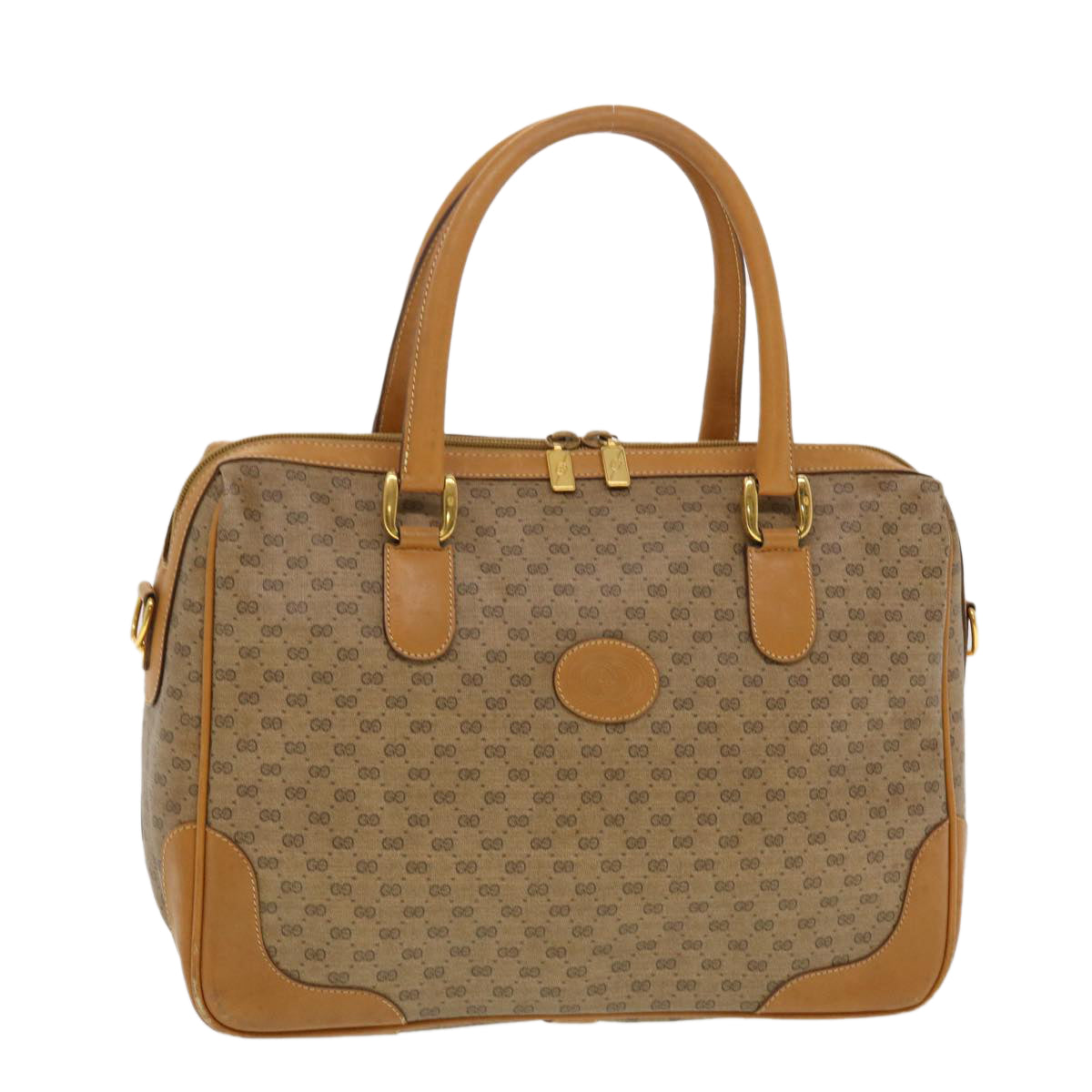 GUCCI Micro GG Canvas Hand Bag PVC Leather Beige 002.104.0033  43224