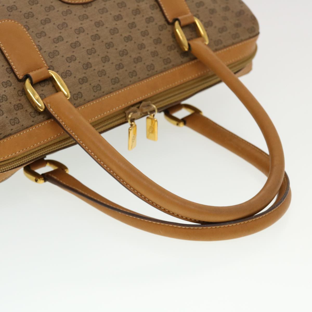 GUCCI Micro GG Canvas Hand Bag PVC Leather Beige 002.104.0033  43224